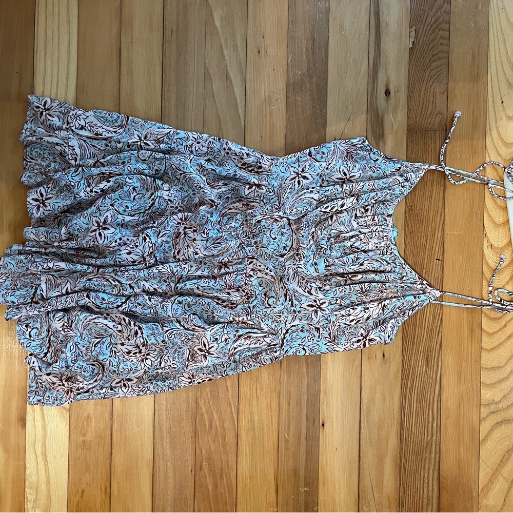 Floral Blue and White Mini Dress